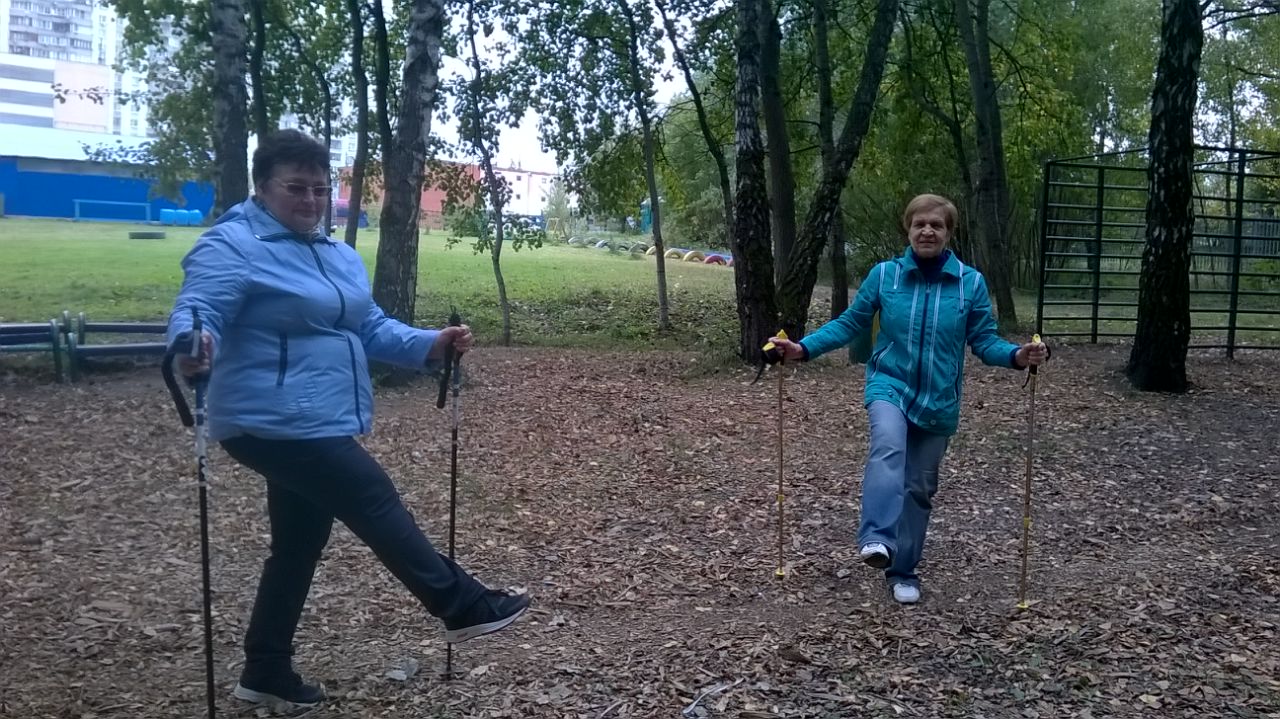 В дни перерыва в работе клуба «Нордик-Бутово» часть его членов тренировалась самостоятельно