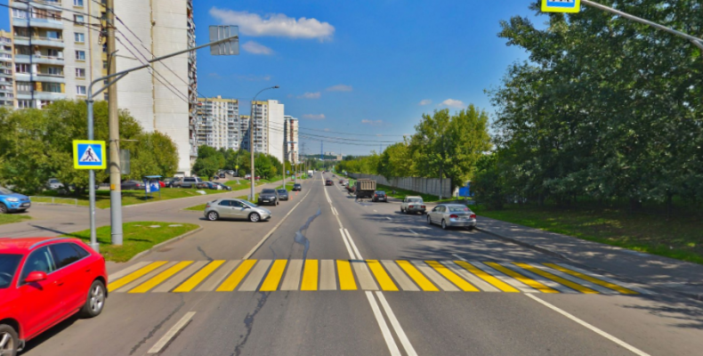 Обустроен пешеходный переход в Сев.Бутово на улице Коктебельская, д. 11